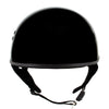 Hot Leathers HLD1004 POW Gloss Black Motorcycle DOT Approved Skull Cap Half Biker Helmet