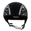 Hot Leathers HLD1023 'V-Twin Eagle' Flat Black Motorcycle DOT Skull Cap Half Helmet for Men and Women Biker