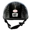 Hot Leathers HLD1043 Gloss Black 'Black and White Warrior Bullet' Advanced DOT Skull Half Helmet for Men and Women