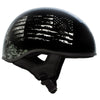 Hot Leathers HLD1043 Gloss Black 'Black and White Warrior Bullet' Advanced DOT Skull Half Helmet for Men and Women