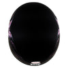 Hot Leathers HLD1052 DOT Skull Cap Half Helmet - Flat Black with Purple Butterfly Design for Men and Women Bikers