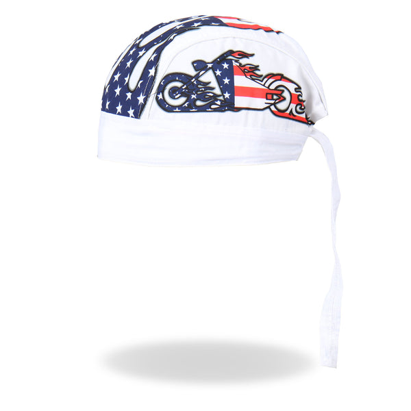 Hot Leathers HWH1043 American Bike Headwrap White