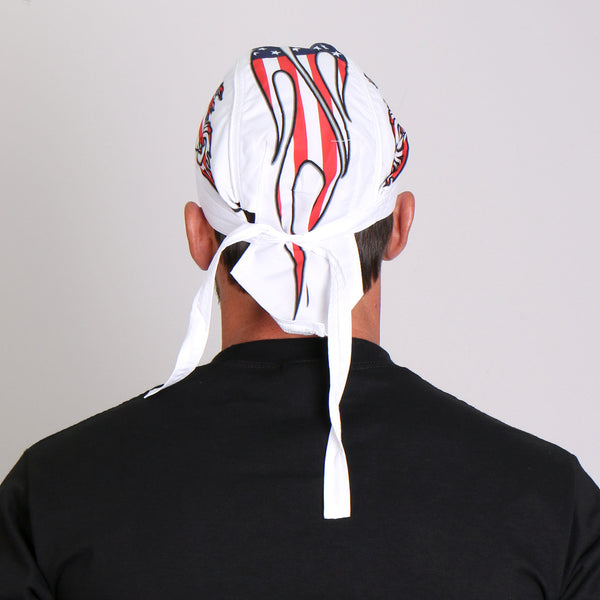 Hot Leathers HWH1043 American Bike Headwrap White