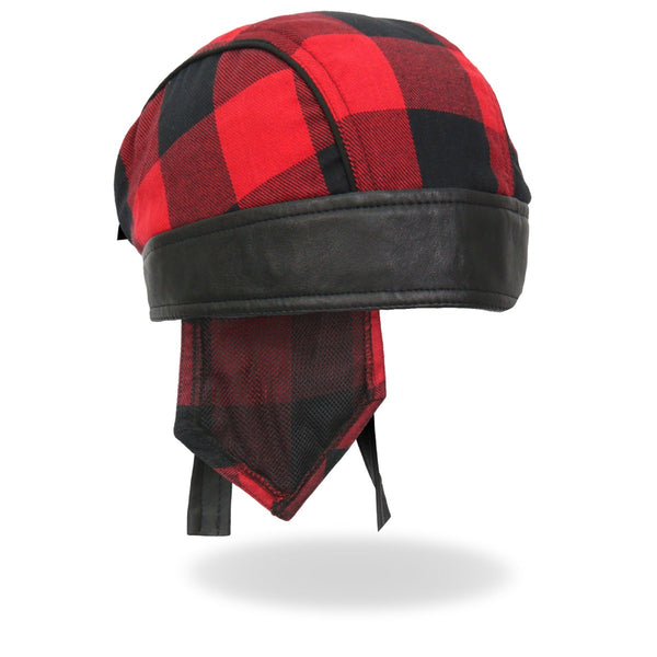 Hot Leathers HWH1108 Red Buffalo Plaid Headwrap