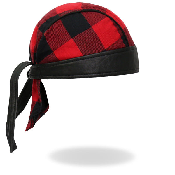 Hot Leathers HWH1108 Red Buffalo Plaid Headwrap