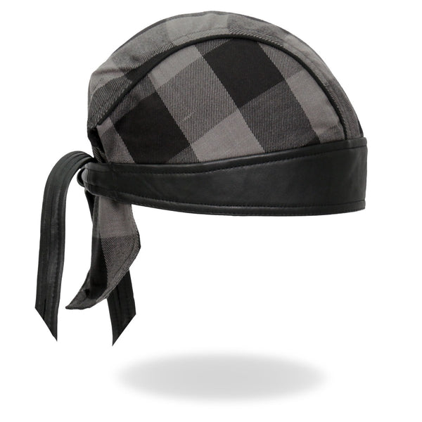 Hot Leathers HWH1110 Gray Buffalo Plaid Headwrap