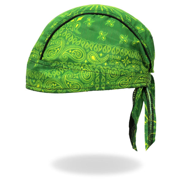 Hot Leathers HWH1116 Green Paisley Headwrap