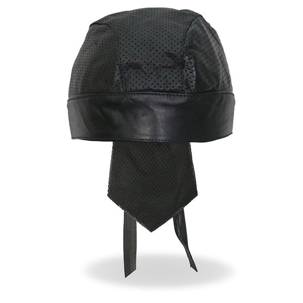 Hot Leathers HWL1010 Black Perforated Leather Headwrap