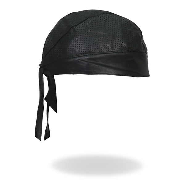 Hot Leathers HWL1010 Black Perforated Leather Headwrap