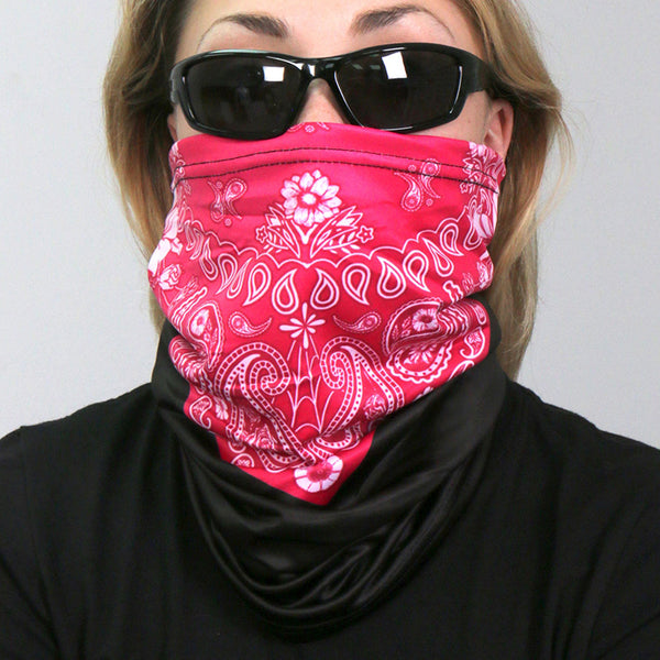 Hot Leathers HWN2020 Pink Paisley Neck Gaiter Mask