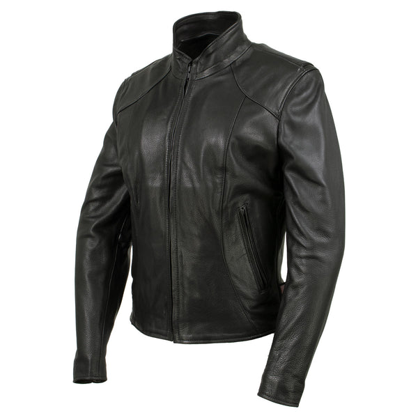 Milwaukee Leather USA MADE MLJKL5003 Women's Black 'Serene' Clean Cut Premium Motorcycle Leather Jacket