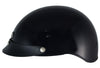 Klutch K-3 'Cruise' Gloss Black Half Face Motorcycle Helmet with Snap On Visor