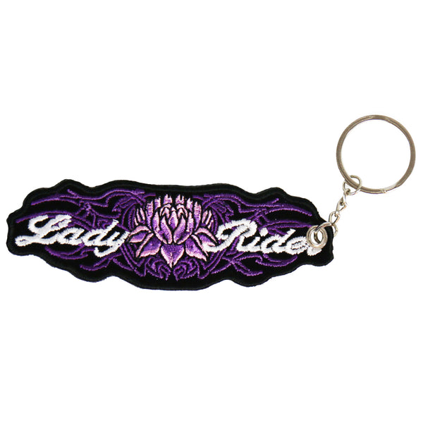 Hot Leathers KCH1032 Lady Rider Lotus Embroidered Key Chain