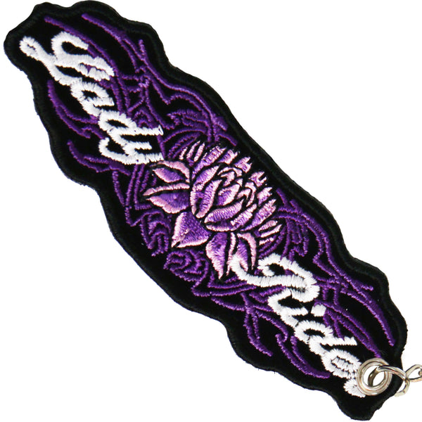 Hot Leathers KCH1032 Lady Rider Lotus Embroidered Key Chain