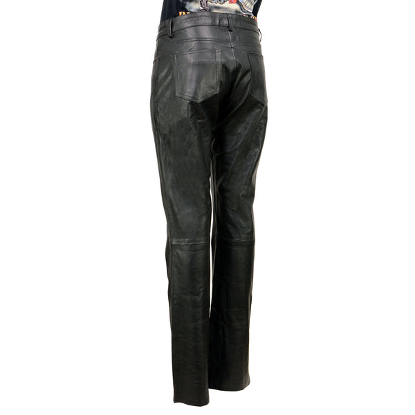 Milwaukee Leather LKL6790 Women's Classic 5 Pocket Black Casual Motorcycle Leather Pants