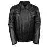 Milwaukee Leather LKM1720 Men's Black 'Pistol Pete' Motorcycle Vented Leather Jacket with Multi-Utility Pockets