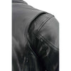 Milwaukee Leather LKM1765 Men's Black Leather Racer Style Side Laced Motorcycle Jacket w/ Ventilation System