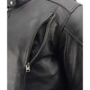 Milwaukee Leather LKM1765 Men's Black Leather Racer Style Side Laced Motorcycle Jacket w/ Ventilation System