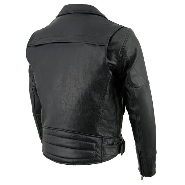 Milwaukee Leather LKM1770 Men's Black Premium Thick Leather Motorcycle Jacket Brando Style Biker Jacket