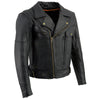 Milwaukee Leather LKM1770 Men's Black Premium Thick Leather Motorcycle Jacket Brando Style Biker Jacket