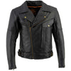 Milwaukee Leather LKM1770 Men's Black Premium Thick Leather Motorcycle Jacket Brando Style Biker Jacket