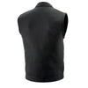 Milwaukee Leather LKM3713 Men's Black Leather Club Style Motorcycle Rider Vest W/ Dual Closure Zipper and Snaps
