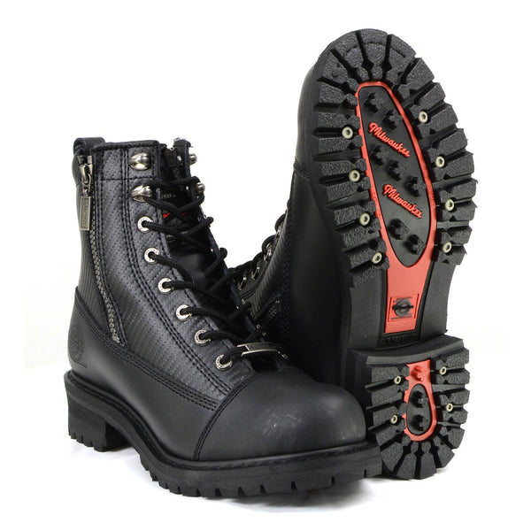 Milwaukee Motorcycle Clothing Company MB408EEE Men's EEE Wide Black Accelerator Motorcycle Leather Boots