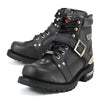 Milwaukee Motorcycle Clothing Company MB433 Men's Black Road Captain Motorcycle Leather Boots