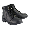 Milwaukee Leather MBL9300 Women's Black Leather Lace-Up Motorcycle Rider Boots with Size Zipper