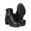 Milwaukee Leather MBL9316 Women's Black Leather Lace-Up Motorcycle Biker Riding Boot with Harness Ring