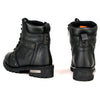 Milwaukee Leather MBL9319 Women's Black Premium Leather Motorcycle Riding Boots w/ Lace-Up and Side Zipper Closure