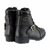 Milwaukee Leather MBL9326WP Women's Premium Black Leather Lace-Up Waterproof Motorcyle Rider Boots