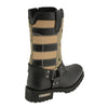 Milwaukee Leather MBL9363 Women’s ‘Stars and Stripes’ Black and Tan Leather Motorcycle Rider Harness Boots