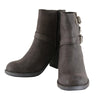 Milwaukee Leather MBL9406 Women's Stone Grey 3-Buckle Leather Boots with Platform Heel