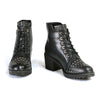 Milwaukee Leather MBL9426 Women's Distress Black Rocker Fashion Boots with Studded Instep