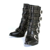 Milwaukee Leather MBL9428 Women's Black Buckle Up Fashion Boots with Studded Bling