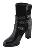 Milwaukee Leather MBL9433 Women's Black Triple Buckle Strap Fashion Riding Boots with Block Heel