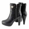 Milwaukee Leather  MBL9440 Women's Black Spiked Fashion Boots with Side Zippers