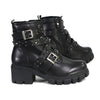 Milwaukee Leather MBL9444 Women's ‘Bruiser’ Premium Black Leather Lace-Up Fashion Boots with Studded Straps