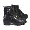 Milwaukee Leather Women's Bruiser Premium Black Leather Lace-Up Fashion Boots with Studded Straps MBL9444