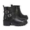 Milwaukee Leather MBL9446 Women's ‘Siren’ Premium Black Leather Studded Fashion Boots w/ Side Zippers