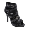 Milwaukee Leather MBL9451 Women's Black Fashion Casual Stiletto Heeled Sandals with Ankle Strap