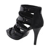 Milwaukee Performance MBL9451 Women's Black Stiletto Heeled Sandals with Ankle Strap