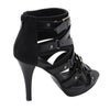 Milwaukee Performance MBL9451 Women's Black Stiletto Heeled Sandals with Ankle Strap