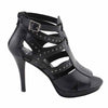 Milwaukee Leather MBL9452 Women's Black Stiletto Heeled Fashion Casual Sandals w/ Studded Ankle Straps