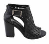 Milwaukee Leather MBL9453 Women's Black Mesh Open-Toe Platform Fashion Casual Heeled Sandals with Buckle Strap