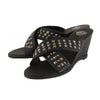 Milwaukee Leather MBL9455 Women's Black Studded Crossover Strap Fashion Casual Wedges