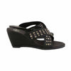 Milwaukee Leather MBL9455 Women's Black Studded Crossover Strap Fashion Casual Wedges