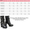 Milwaukee Leather MBL9459 Women's Premium Black Leather Buckles Platform Fashion Boots with Lace-Up Closure