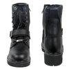 Milwaukee Leather Men's Black Leather Lace-Up Engineer Motorcycle Boots w/ Buckles and Side Zipper  MBM101